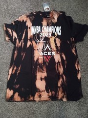 Las Vegas Aces 2023 WNBA Champions Back 2 Back Bleached Tie-Dye T-Shirts