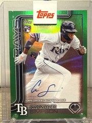 Topps 2025 Update Chandler Simpson Tampa Bay Rays RC Auto Green 58/99 US277