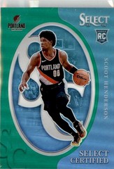 2023-24 Select Certified Scoot Henderson RC Portland Trail Blazers #19 Parallel