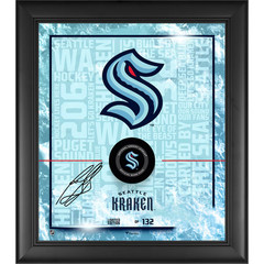 Ron Francis Seattle Kraken Framed Autographed 15&Prime; x 17&Prime; Inaugural Logo & Puck