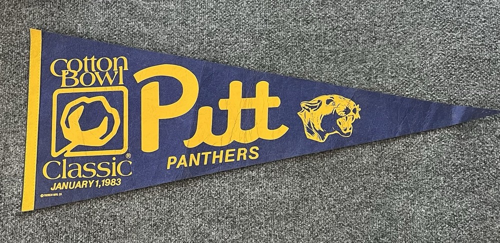 Vintage 1983 Pitt Panthers Cotton Bowl Pennant Dan Marino Era 12×30
