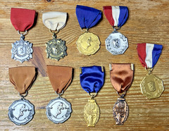 1950s Track and Field Medal Lot of 9 Chicago Area High School Awards Ribbons