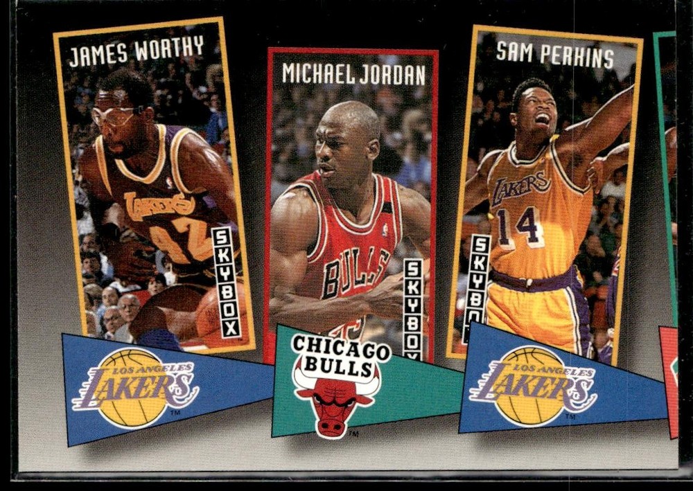 1992-93 SkyBox James Worthy / Michael Jordan / Sam Perkins School Ties HSC