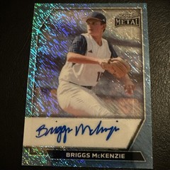 Briggs McKenzie 2026 Leaf Metal Baseball Base Auto Platinum Blue Shimmer /8