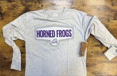 TCU Horned Frogs Lt Gray Grey Long Sleeve T-Shirt New NCAA by Blue 84 Free Ship