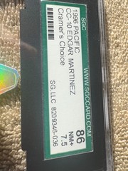 1996 Pacific Cramers Choice CC10 Edgar Martinez SGC 86 rare