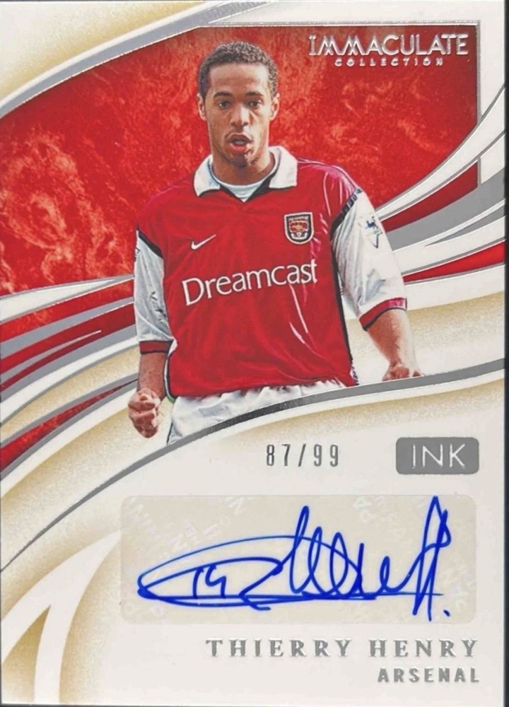 2020 Panini Immaculate Collection Thierry Henry Ink 87/99 #I-TH Arsenal FC