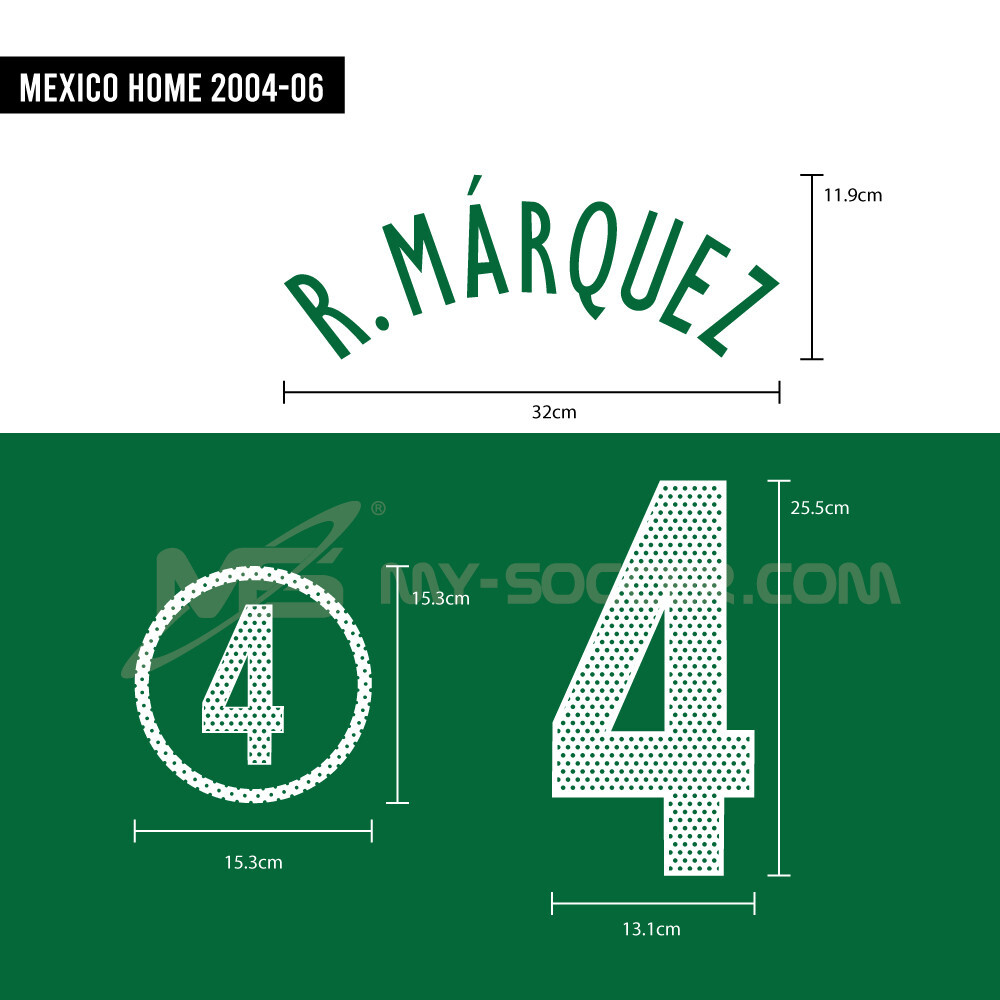 R.MARQUEZ #4 Mexico Home 2004-06 Print (PU Material)