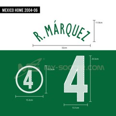 R.MARQUEZ #4 Mexico Home 2004-06 Print (PU Material)