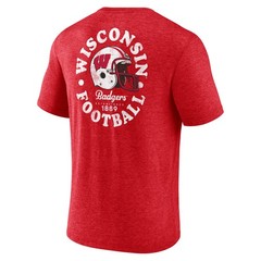 Men&rsquo;s Fanatics MTO Label Heather Texas Orange Wisconsin Badgers Old-School Bold