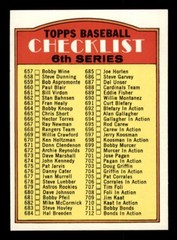 1972 Topps Baseball #604 6th Series Checklist (657-787) NM/MT *d27