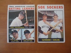 1964 Topps Sox Sockers # 182 + Batting Leader # 8 Yastrzemski Kaline Rollins