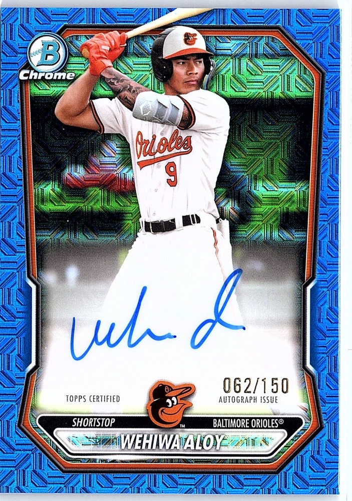 2026 Bowman – Wehiwa Aloy BLUE MOJO REFRACTOR AUTO #BCP-135 /150 Orioles