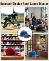 Acrylic Baseball Cap Hat Display Case Box W/ Wood Base & Shaper 11.8&Prime;x7.8&Prime;x5.9&Prime;