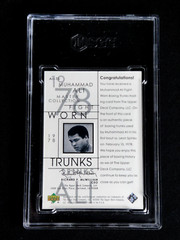 MUHAMMAD ALI 2000 UPPER DECK FIGHT USED WORN TRUNKS MASTER COLLECTION /50 SGC 9