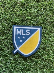 LA Galaxy MLS 25th Anniversary Heat Press Soccer Patch-Navy/Yellow/Wht