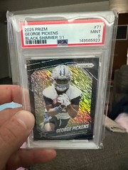 2025 George pickens Panini Prizm Black Shimmer 1/1 non rc Psa 9 pop 1