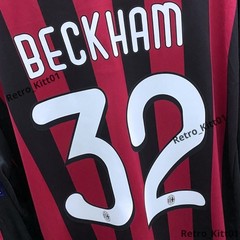 David Beckham 32 AC Milan 2009/10 UEFA Champions League Long sleeve Jersey M