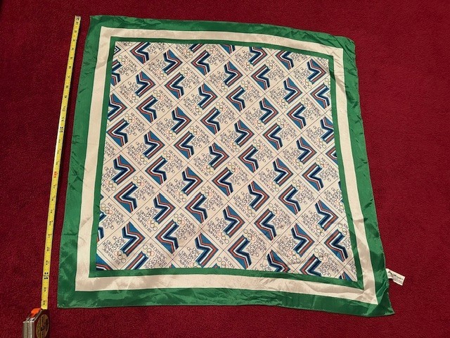 1980 XIII Olympic Winter Games Lake Placid Scarf by Athalon 100% Acetate