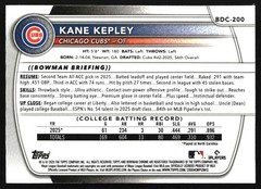Kane Kepley 2025 Bowman Draft Sapphire Edition #BDC-200