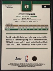 2025-26 Nba Topps Basketball Card – Derrick White #6 Season Tip Off Parallel