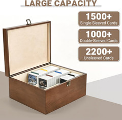 Trading Card Storage Box, Holds 1800+ Cards 11.4X10.4X4.3 Inches, Brown
