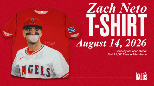 PRESALE ANGELS ZACH NETO T-SHIRT SIZE MENS XL SGA 8/14/26 BRAND NEW!