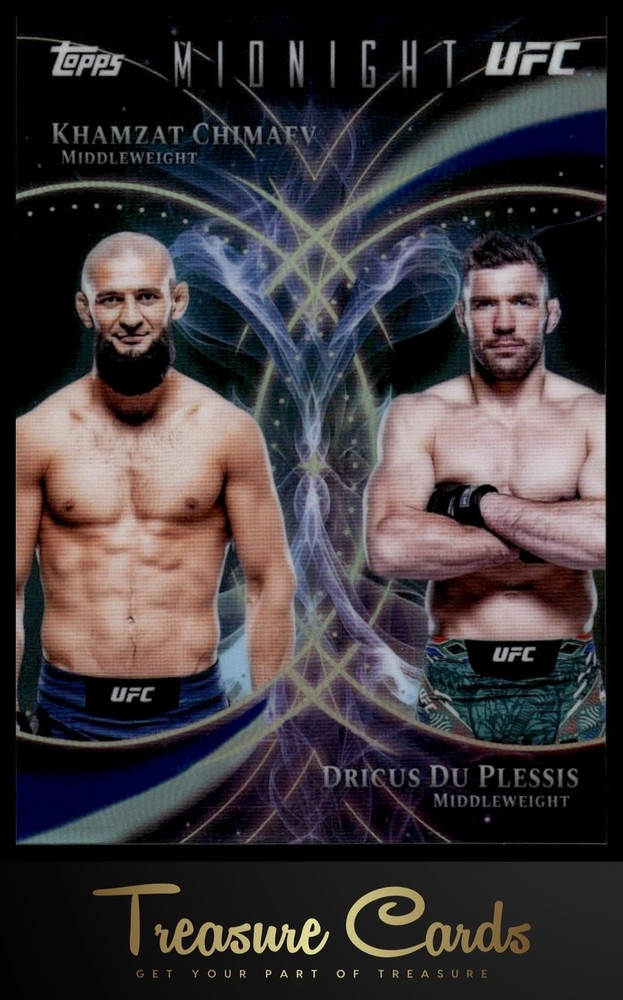 2026 Topps Midnight UFC #CC-8 Dricus Du Plessis/Khamzat Chimaev Celestial Combos