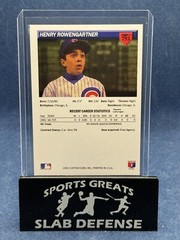 1993 Donruss Rated Rookie Inspired HENRY ROWENGARTNER Card