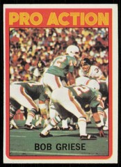 1972 TOPPS BOB GRIESE – PRO ACTION MIAMI DOLPHINS #132 EX-EXMT