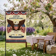 4th of July Decorations – 250th Anniversary 12 x 18 inches, Red and Blue