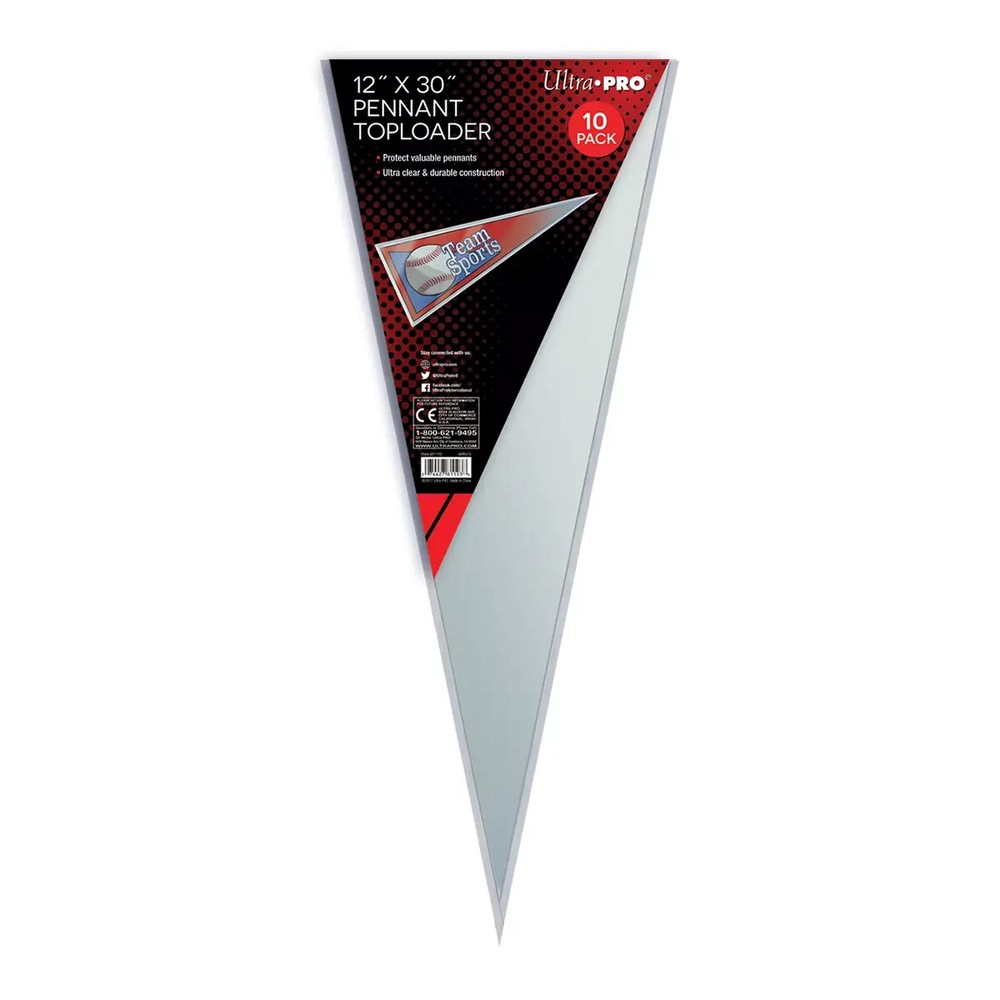 ULTRA PRO TOPLOADER – 12 X 30 PENNANT (10-Count) Top Loader NEW