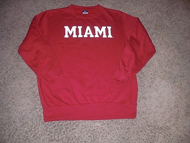 MIAMI OF OHIO Redhawks red cotton blend Sweatshirt men&rsquo;s Large