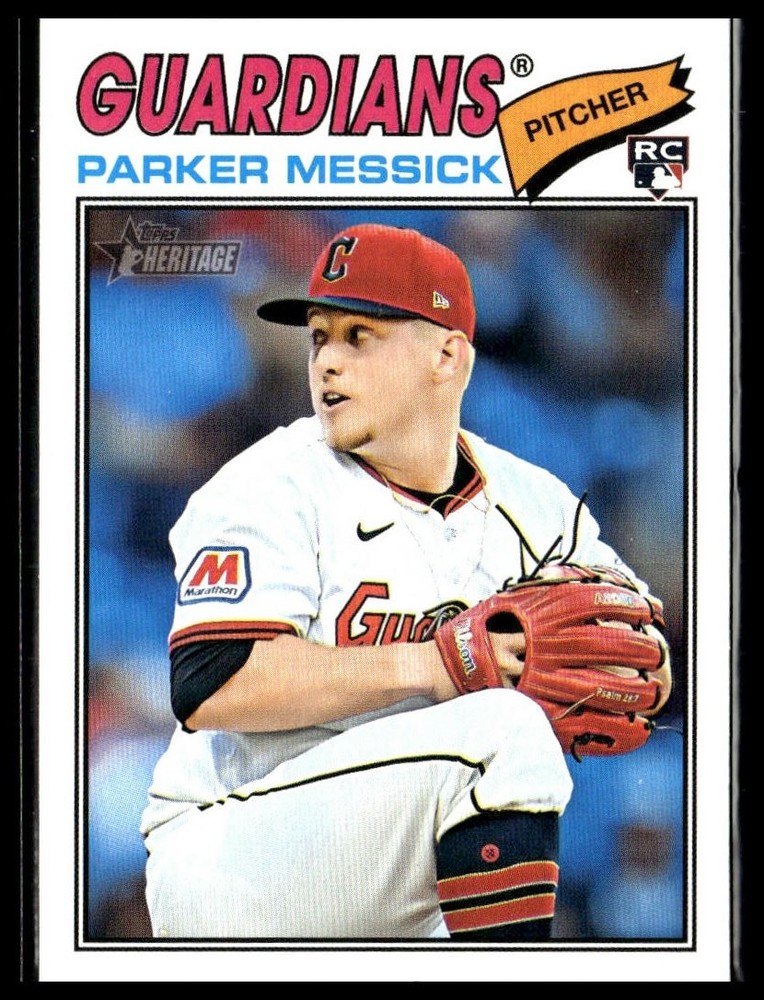 2026 Topps Heritage 242 Parker Messick Cleveland Guardians RC Short Print SP