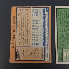 Jim Rice – Lot of 2 Cards – 1978 & 1979 Topps – Boston Red Sox #670 & #400