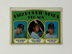 1972 Red Sox Rookie Stars Carlton Fisk, Cecil Cooper, Mike Garman (RC)