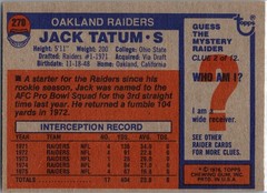 1976 Topps #270 Jack Tatum