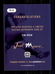 2000 JUST MINORS #BA-46 TIM DREW ROOKIE RC AUTO