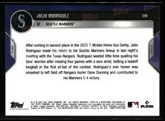 Julio Rodriguez 2022 Topps Now #599 Rookie Leadoff Home Run Seattle Mariners RC