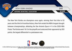 2025-26 Topps Now NBA 341 New York Knicks 1st Title Championship Since 1973