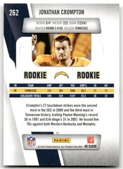 2010 Panini Prestige Rookie #262 JONATHAN CROMPTON – CHARGERS RC-BUY3 GET 1