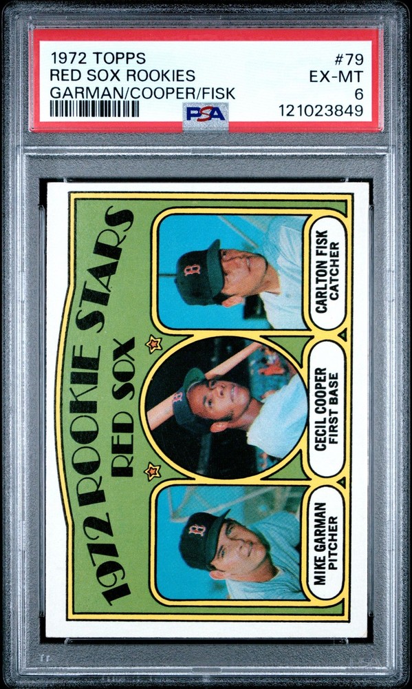 1972 Topps RED SOX ROOKIES CARLTON FISK/GARMAN/COOPER #79 PSA 6 EX-MT