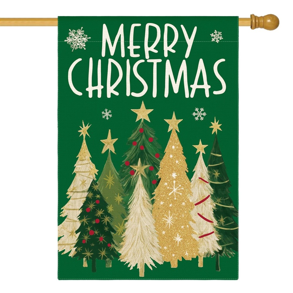 AVOIN colorlife Merry Christmas House Flag 28×40 Size-28 x 40&Prime;, Green