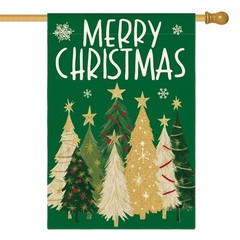 AVOIN colorlife Merry Christmas House Flag 28×40 Size-28 x 40&Prime;, Green