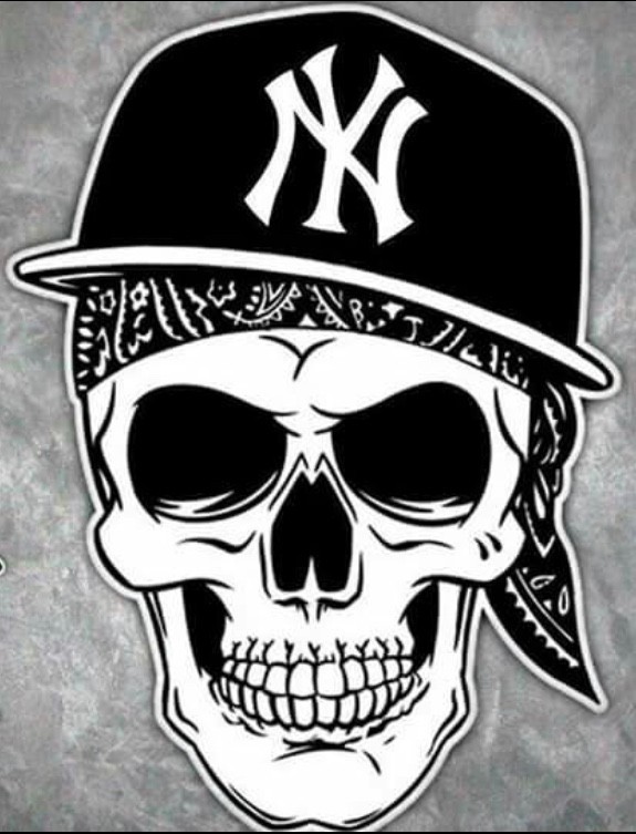 (3) NY New York Yankees Skull Waterproof Vinyl Stickers 4×3 Car Decals