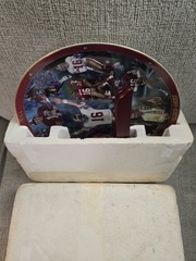 Danbury Mint Joe Montana Large 12 Inch Career Statistics Plate # AC- 7851……