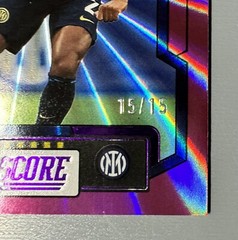 2023-24 Panini Score Denzel Dumfries Purple Laser 15/15 FIFA Soccer #97