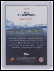 2023-24 Bowman University Best #VV-13 Kyle Filipowski Victory Vibes Orange #/25