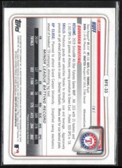 2020 Bowman 1st Edition Sam Huff BFE-33 1st Paper Texas Rangers