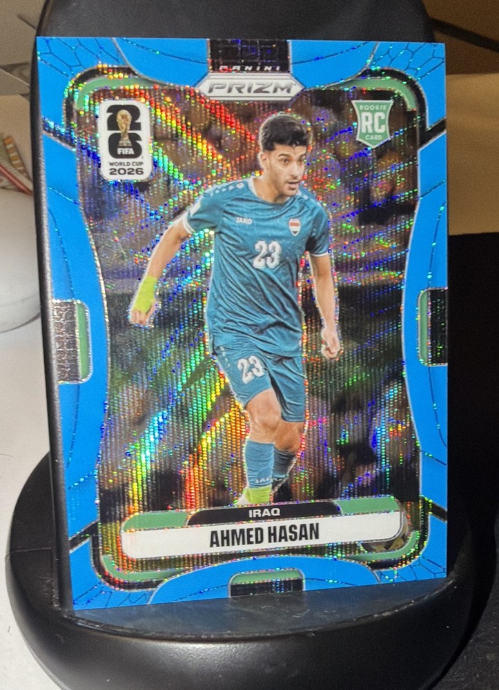 2026 Panini Prizm Fifa World Cup – Ahmed Hasan #459 Fluorescent Blue Wave Prizm